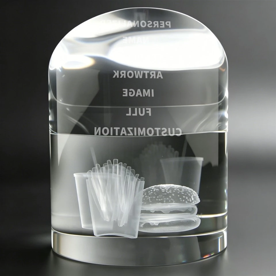 3D Engraved Food Crystal Trophy price