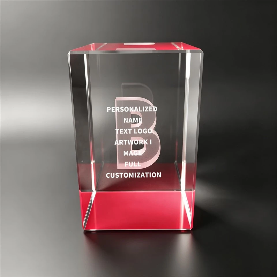 Red Base Cube Inner 3D Crystal Block price