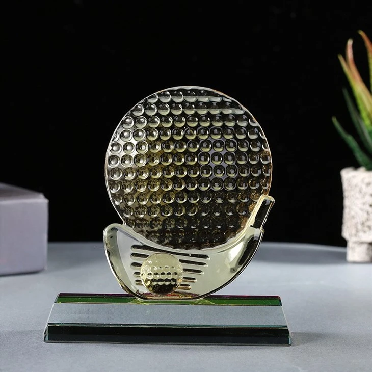 Crystal Sports Ball Award Trophy