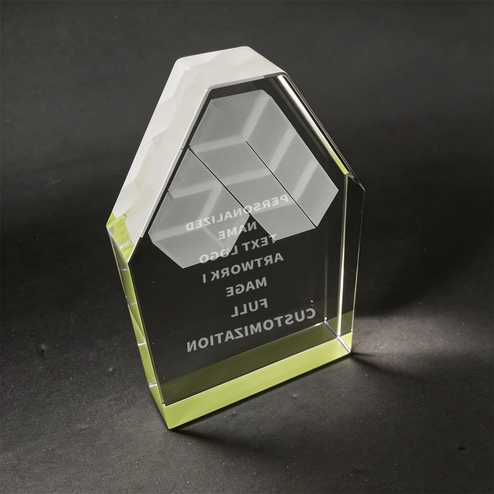 Triangular Peak Gold Trim Geometric Crystal Trophy price